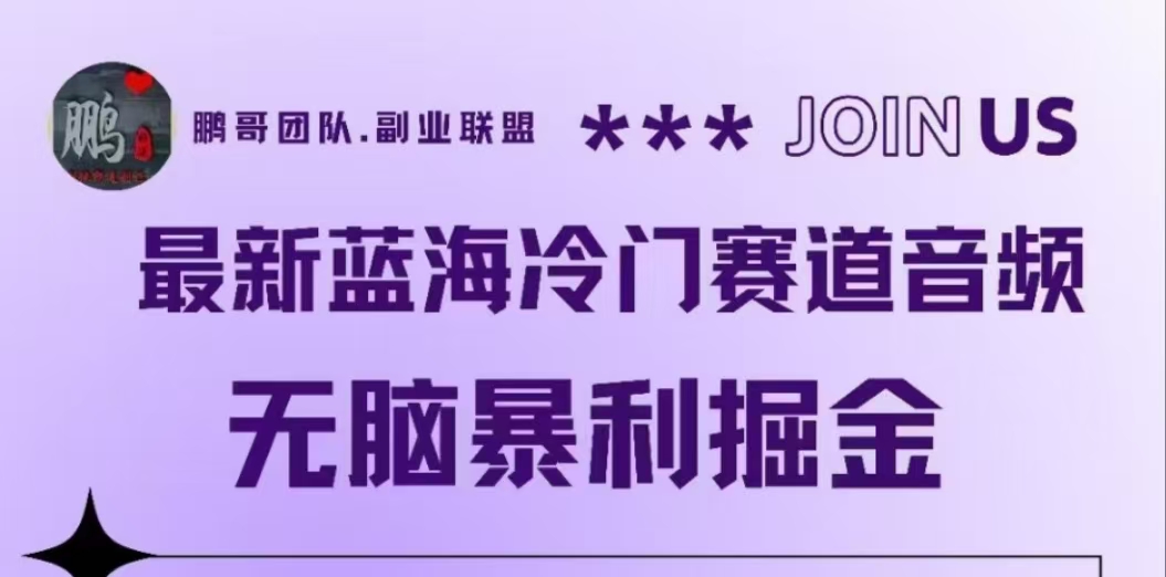 最新蓝海冷门赛道音频,无脑暴利掘金
