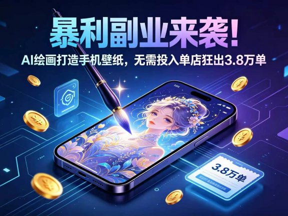 暴利副业来袭!AI 绘画打造手机壁纸,无需投入单店狂出 3.8 万单