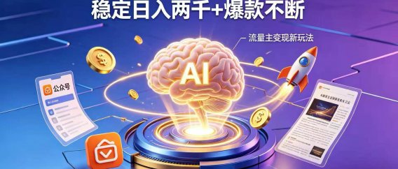 玩转公众号流量主，搭载 AI 神器赋能，稳定日入两千 + 爆款不断
