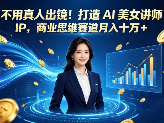不用真人出镜!打造 AI 美女讲师 IP,商业思维赛道月入十万 +